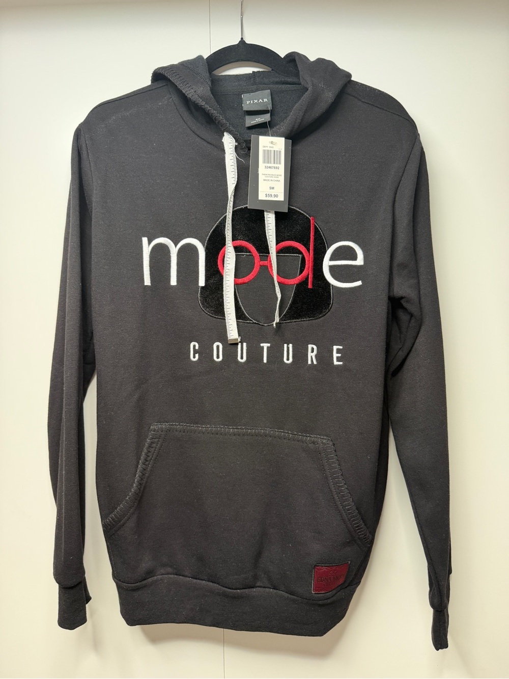 Mode Couture Women's Black Logo Pullover Hoodie